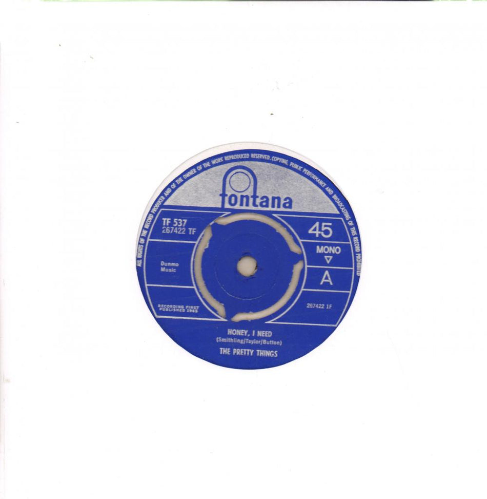 Honey, I Need-Fontana-7" Vinyl