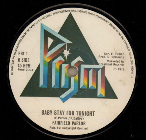 Bordeaux Rose/ Baby Stay For Tonight-Prism-7" Vinyl-Ex/VG