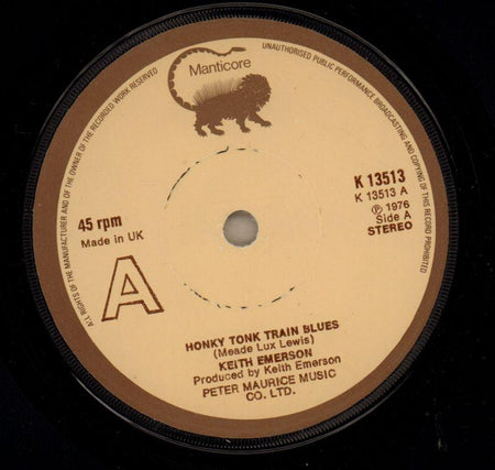 Honky Tonk Train Blues / Barrelhouse Shake-Down-Manticore-7" Vinyl