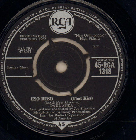 Eso Beso / Give Me Back My Heart-RCA-7" Vinyl