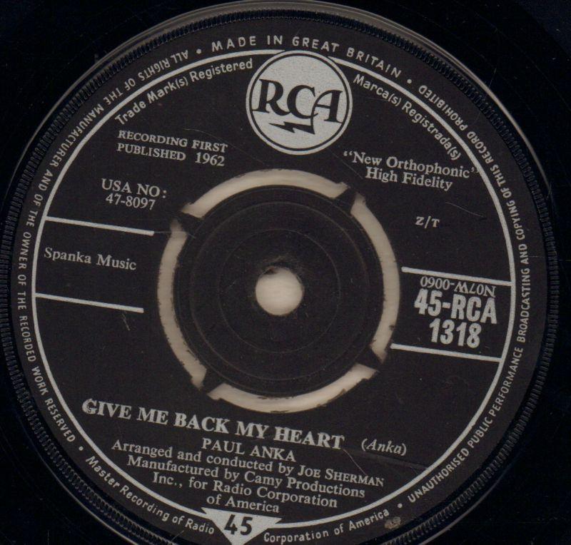 Eso Beso/ Give Me Back My Heart-RCA-7" Vinyl-Ex/VG