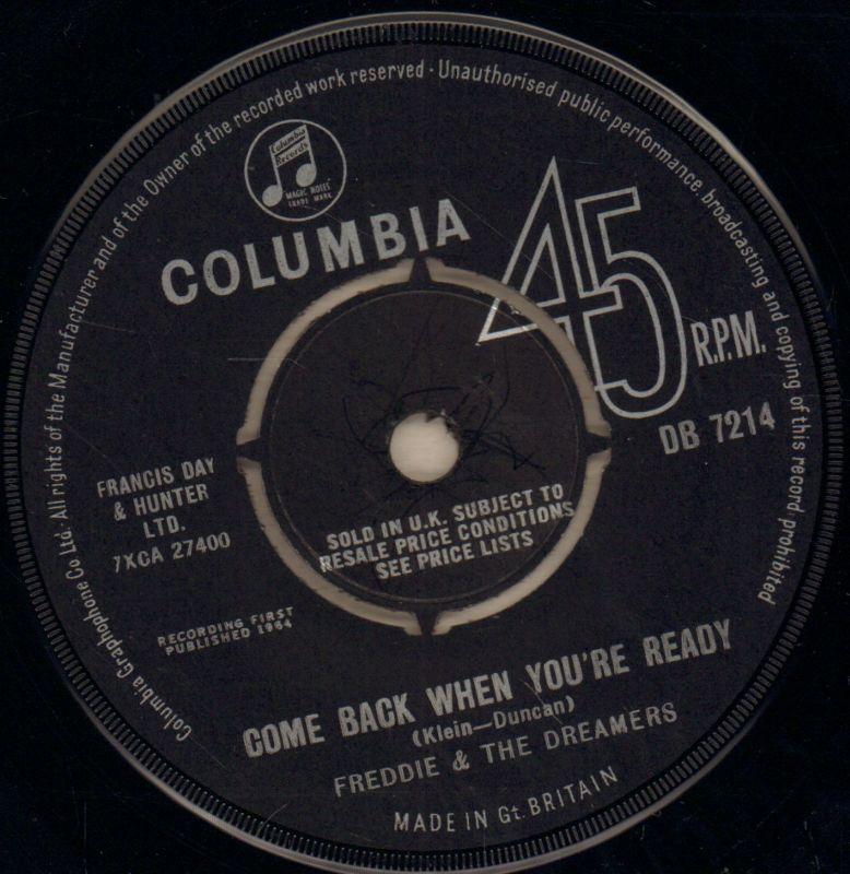 Over You/ Come Back When You're Ready-Columbia-7" Vinyl-Ex/Ex