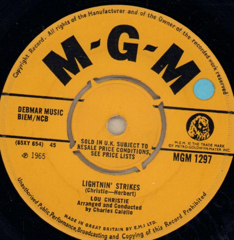 Lightnin' Strikes / Cryin' In The Streets-MGM-7" Vinyl