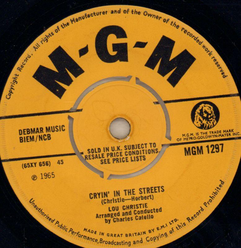 Lightnin' Strikes/ Cryin' In The Streets-MGM-7" Vinyl-Ex/VG+