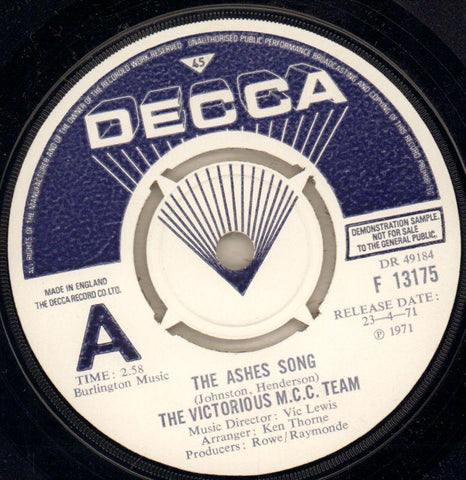 The Ashes Song / Hello Dolly!-Decca-7" Vinyl
