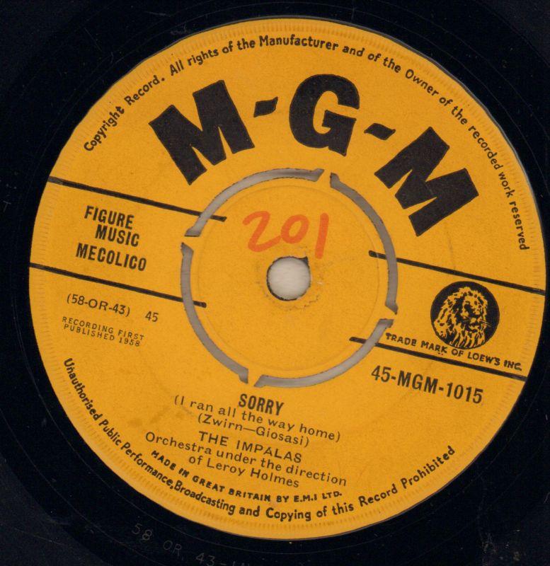Sorry / Fool, Fool Fool-MGM-7" Vinyl