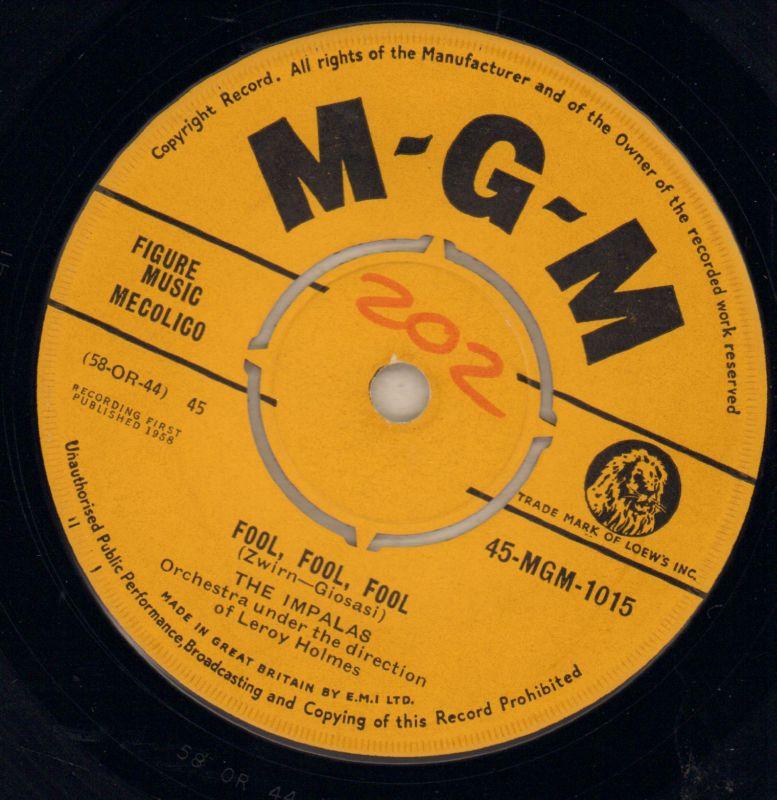 Sorry/ Fool, Fool Fool-MGM-7" Vinyl-Ex/VG