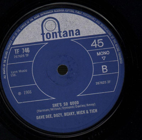 Bend It/ She's So Good-Fontana-7" Vinyl-Ex/Ex