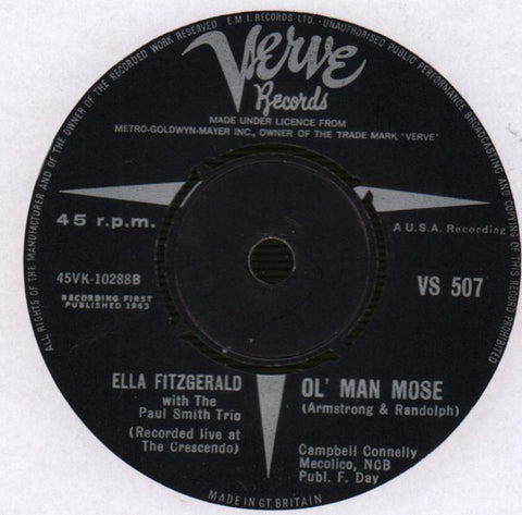 Bill Bailey Won't You Please Come Home/ Ol' Man Mose-Verve-7" Vinyl-Ex/VG+