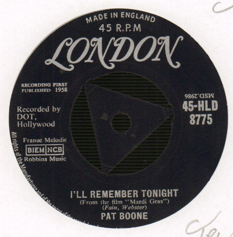 I'll Remember Tonight / The Mardi Gras March-London-7" Vinyl