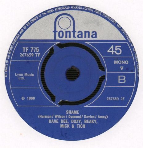 Save Me/ Shame-Fontana-7" Vinyl-Ex/Ex