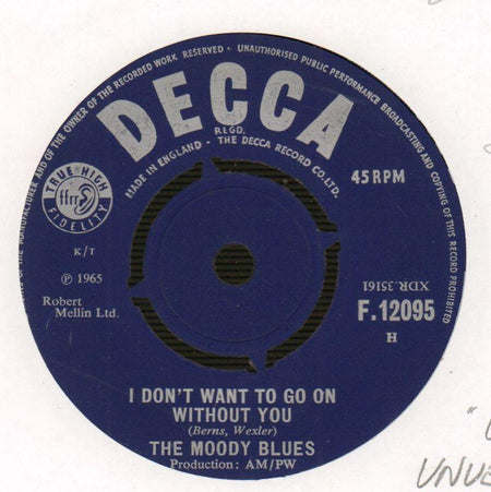 I Don't Want To Go On Without You / Time Is On My Side-Decca-7" Vinyl