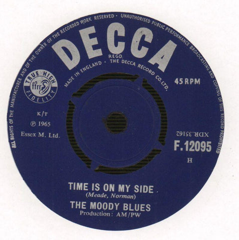 I Don't Want To Go On Without You/ Time Is On My Side-Decca-7" Vinyl-Ex/Ex-