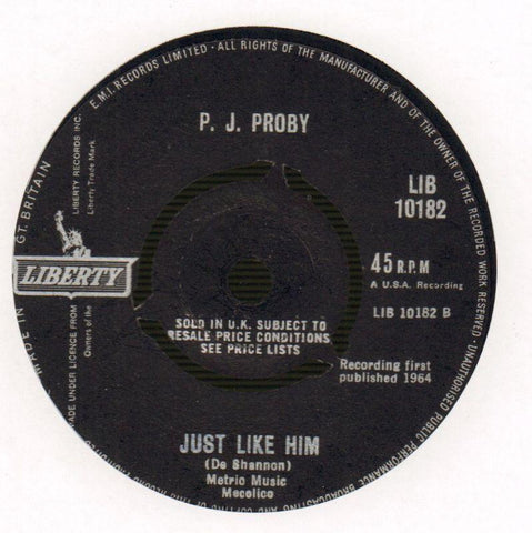 Somewhere/ Just Like Him-Liberty-7" Vinyl-Ex/G