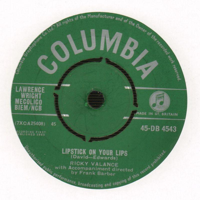 Movin' Away/ Lipstick On Your Lips-Columbia-7" Vinyl-Ex/VG