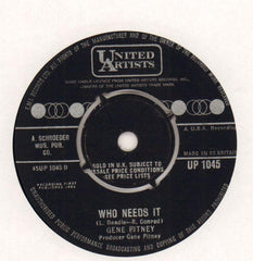That Girl Belongs To Yesterday/ Who Needs It-United Artist-7" Vinyl-Ex/G+