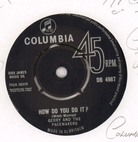 How Do You Do It / Away From You-Columbia-7" Vinyl