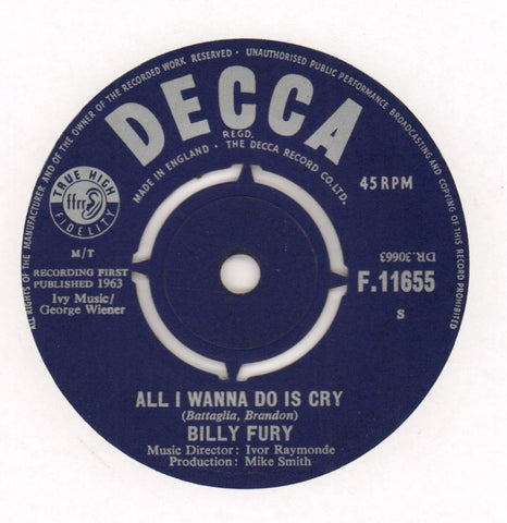 When Will You Say I Love You/ All I Wanna Do Is Cry-Decca-7" Vinyl-Ex/VG+