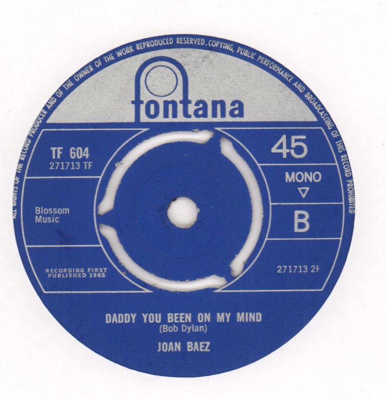 It's All Over Now/ Daddy You've Been On My Mind-Fontana-7" Vinyl-Ex/VG+