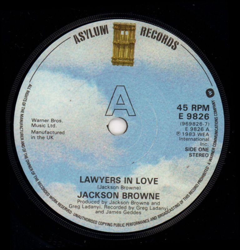 Lawyers In Love-Asylum-7" Vinyl P/S-Ex+/Ex