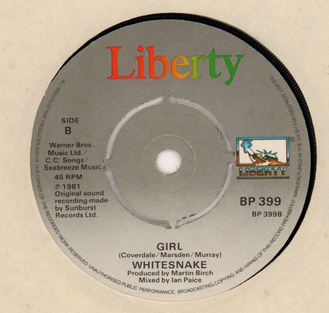 Would I Lie To You/ Girl-Liberty-7" Vinyl-VG/NM