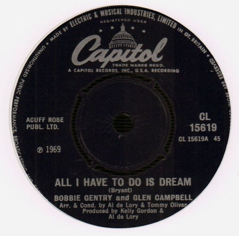 All I Have To Do Is Dream/ Walk Right Back-Capitol-7" Vinyl