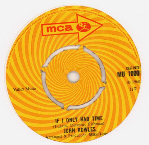 If Only I Had Time/ Now Is The Hour-MCA-7" Vinyl