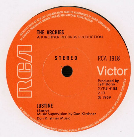 Jingle Jangle/ Justine-RCA-7" Vinyl-Ex/Ex