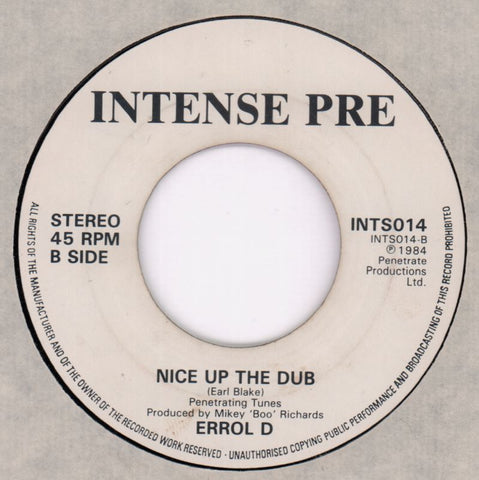 Nice It Up Again/ Nice Up The Dub-Intense Pre-7" Vinyl-VG/VG+