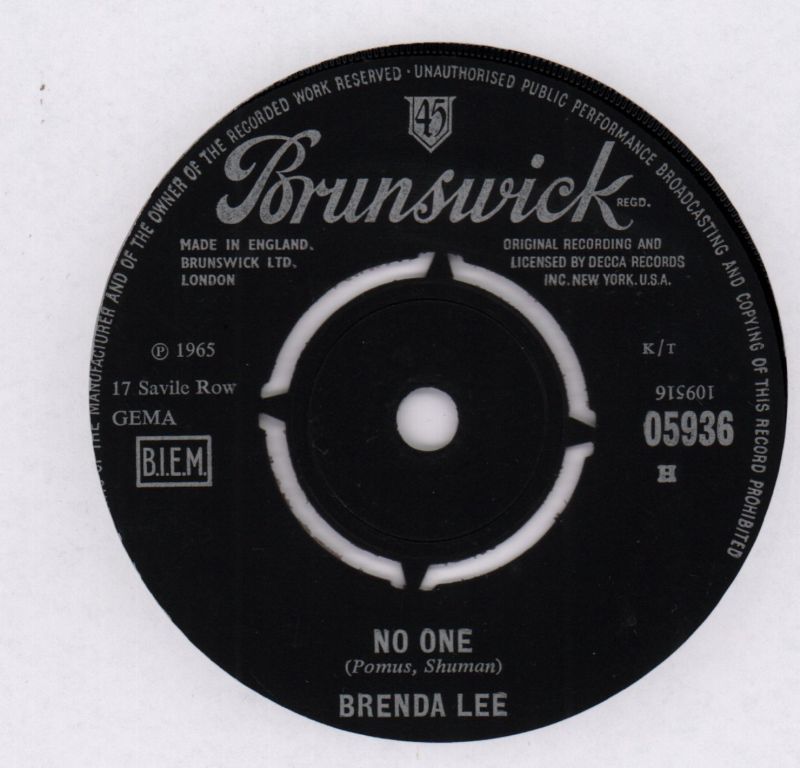 Too Many Rivers/ No One-Brunswick-7" Vinyl-Ex/Ex-