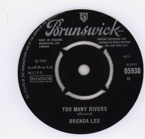 Too Many Rivers/ No One-Brunswick-7" Vinyl
