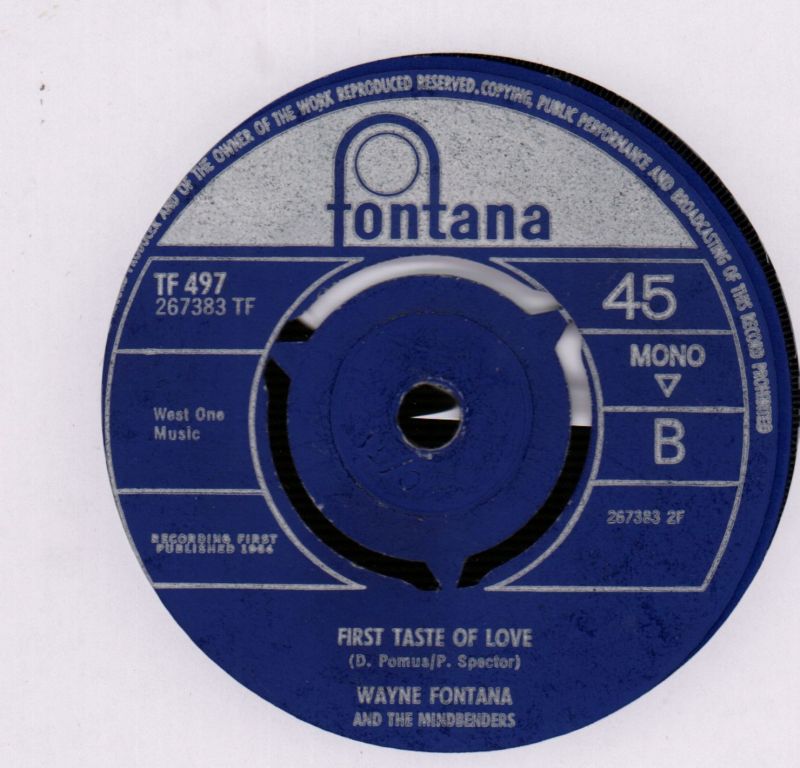 Um, Um, Um/ First Taste Of Love-Fontana-7" Vinyl-Ex/VG