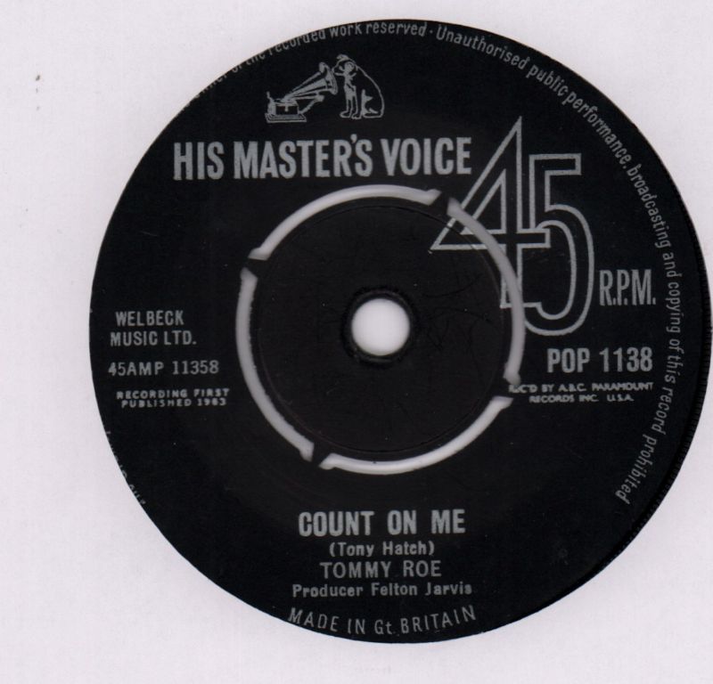 The Folk Singer/ Count On Me-HMV-7" Vinyl-Ex/VG+