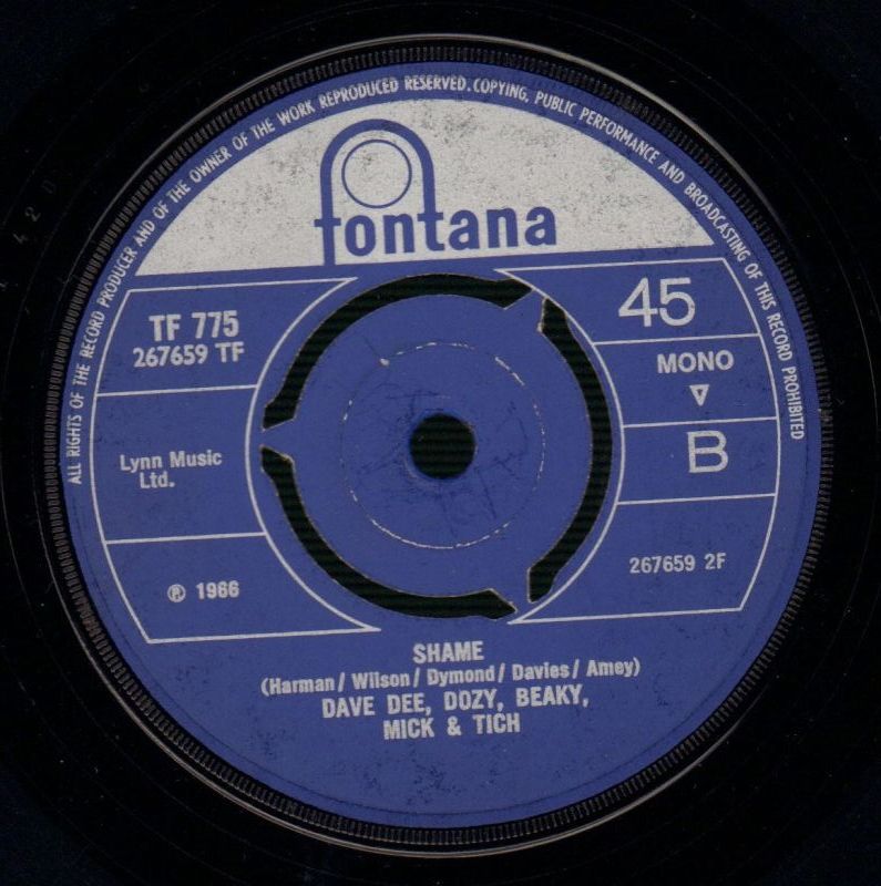 Shame/Save Me-Fontana-7" Vinyl