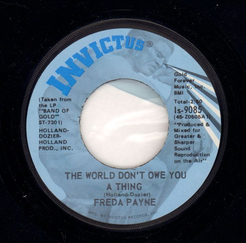 Cherish What Is Dear To You/ The World Don't Owe You A Thing-Invictus-7" Vinyl-VG/Ex-