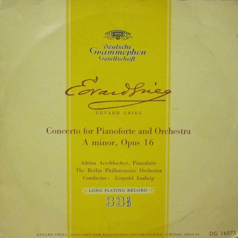 Grieg-Concerto For Pianoforte And Orchestra-Deutsche Grammophon-10" Vinyl