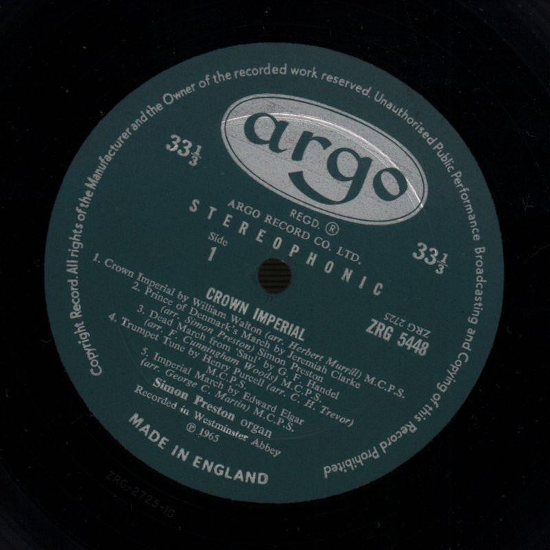 Crown Imperial-Argo-Vinyl LP-VG/Ex