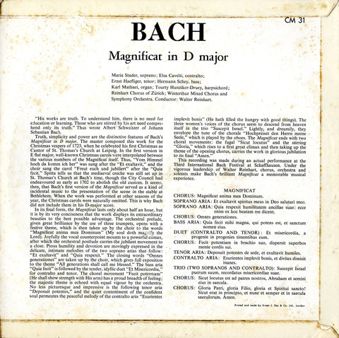 Magnificat-Concert Hall-10" Vinyl-VG/Ex