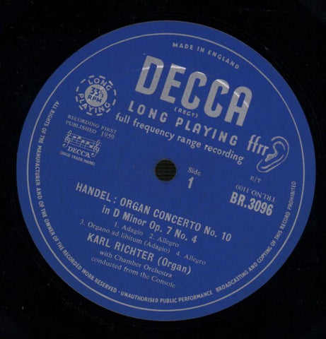 Organ Concertos-Decca-10" Vinyl-VG/VG