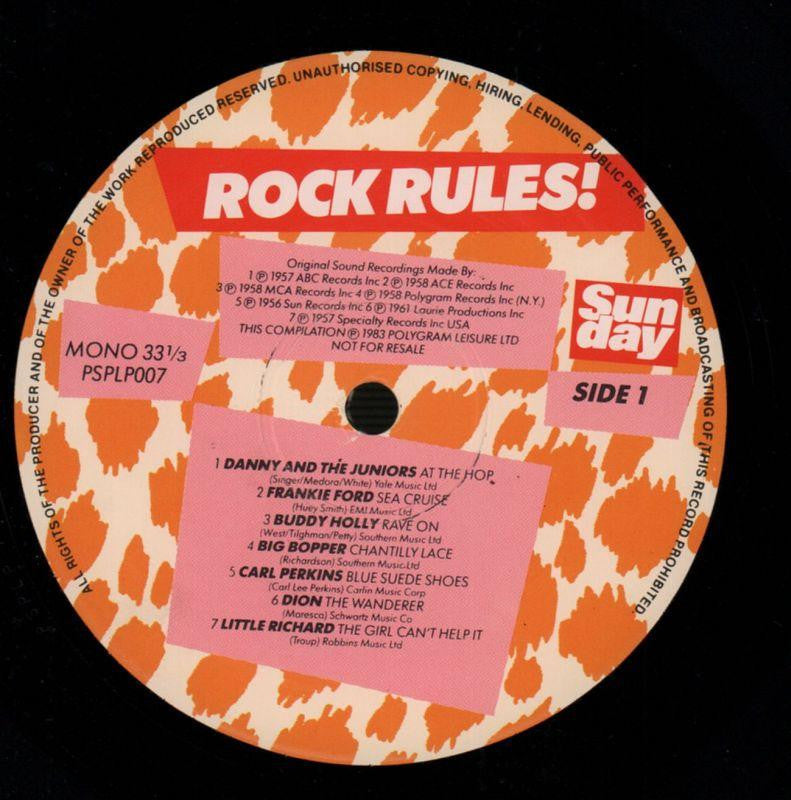 Rock Rules!-Sunday-Vinyl LP Gatefold-VG+/VG+