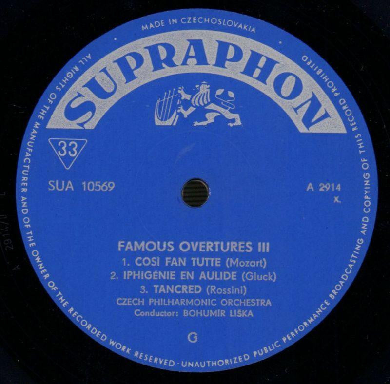 Famous Operatic Overtures Liska-Supraphon-Vinyl LP-VG/NM