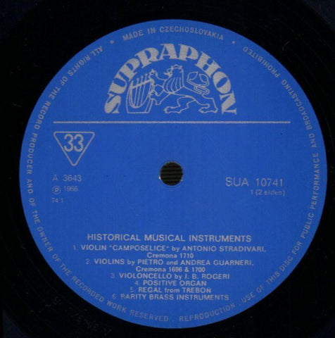 Historical Musical Instruments-Supraphon-Vinyl LP-VG/Ex