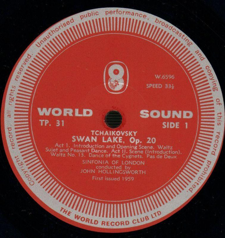 Swan Lake Hollingsworth/Sinfonia Of London-World Record Club-Vinyl LP-VG/VG