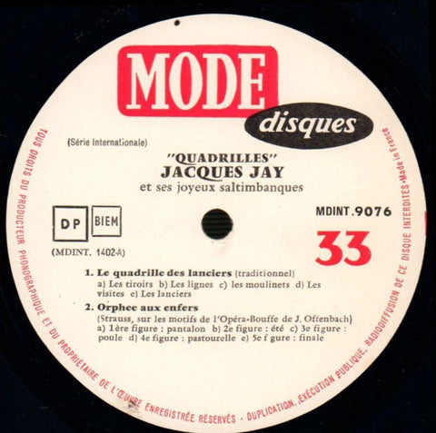 Et Ses Joyeux Saltimbanques-Mode Disques-Vinyl LP-VG/VG