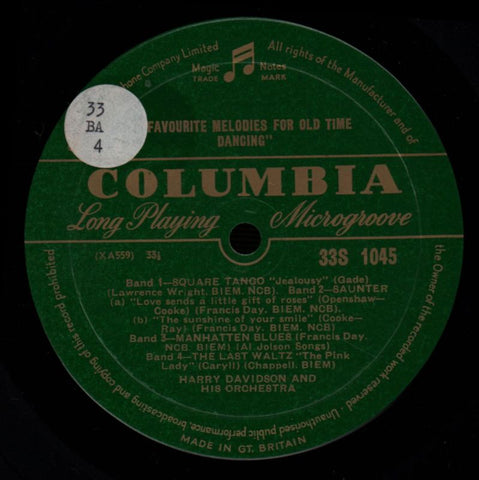 Old Time Dancing-Columbia-10" Vinyl-VG/VG+