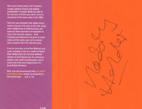 The World According To Noddy Holder Signed-Hardback Book-New