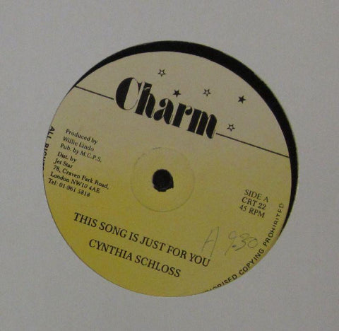 Cynthia Schloss-This Song Is Just For You-Charm-12" Vinyl