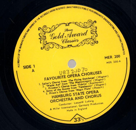 Favourite Opera Choruses-Stereo Gold Award-Vinyl LP-VG/Ex
