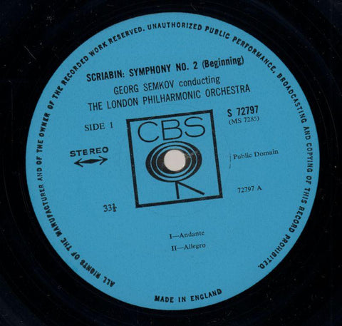 Second Symphony-CBS-Vinyl LP-VG+/Ex