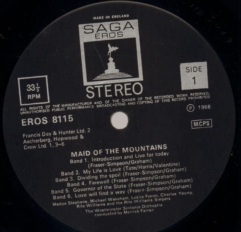 The Maid In The Mountains-Saga-Vinyl LP-VG/VG